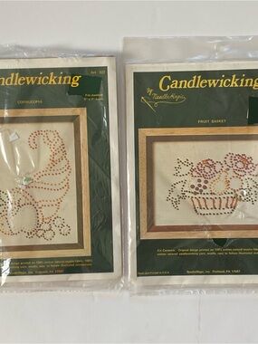 Candlewicking Kit Needle Magic Lot of 2 322 332 Fruit Basket Cornucopia Fall NEW